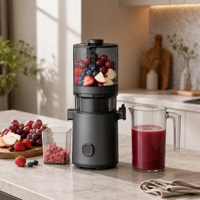 Fresh Smart HJ303 Εξαιρετικά Φαρδύς Αργός Αποχυμωτής Μαστιχώματος – Ο Αποχυμωτής που Κάνει τη Δουλειά για Εσάς με Στόμιο 155mm, Δοχείο 2400ml, Ψυχρής Έκθλιψης 200W & Αυτοκαθαρισμός