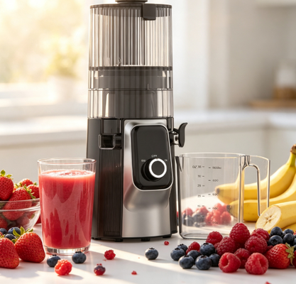 Φρέσκο Smart HJ102C Slow Masticating Juicer Ο χυμοκόμος που θρέφει όλη την οικογένειά σας με 3 ρυθμιζόμενες ταχύτητες, 135mm Wide Chute, 200W Cold Press & Self-Cleaning