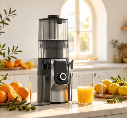 Φρέσκο Smart HJ102C Slow Masticating Juicer Ο χυμοκόπης που φέρνει την φρεσκάδα πίσω στην ημέρα σας με 3 ρυθμιζόμενες ταχύτητες, 135mm Wide Chute, 200W Cold Press & Self-Cleaning