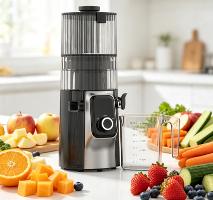 Φρέσκο Smart HJ102C Slow Masticating Juicer Ο χυμός που φέρνει ευεξία στο τραπέζι σας με 3 ρυθμιζόμενες ταχύτητες, 135mm Wide Chute, 200W Cold Press & Self-Cleaning