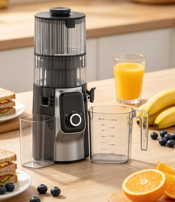 Φρέσκο Smart HJ102C Slow Masticating Juicer Ο χυμοκόπης που σας επιτρέπει να γευτείτε το φως του ήλιου με 3 ρυθμιζόμενες ταχύτητες, 135mm Wide Chute, 200W Cold Press & Self-Cleaning