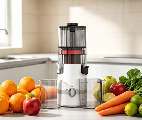 Φρέσκο Smart HJ102B Slow Masticating Juicer Φρέσκο χυμό, ευτυχισμένη οικογένεια, υγιεινή ζωή με 135mm chute, 200W cold press, αυτοκαθαριστικό και κλειδαριά ασφαλείας