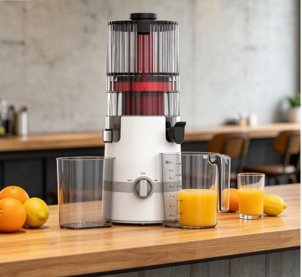 Φρέσκο Smart HJ102B Slow Masticating Juicer Η χαρά του φρέσκου χυμού γίνεται ασφαλής και απλή με 135mm Chute, 200W Cold Press, αυτοκαθαριστικό & Family Lock
