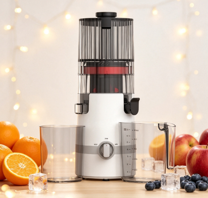 Φρέσκο Smart HJ102B Slow Masticating Juicer Ο απόλυτος οικογενειακός χυτοκόπησης με έξυπνη κλειδαριά ασφαλείας, 135mm ευρεία βρύση, 200W ψυχρό πρέσσο & αυτοκαθαρισμός για καθημερινή ευεξία