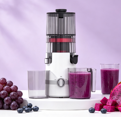 Φρέσκο Smart HJ102B Slow Masticating Juicer Wide 135mm Chute, 200W κινητήρας ψυχρής πίεσης, αυτοκαθαριστικό και χωρίς BPA με ενισχυμένο σύστημα κλειδαριού ασφαλείας για οικογενειακή χρήση