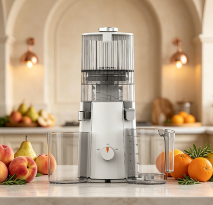 Φρέσκο Smart HJ102A Slow Masticating Juicer Τεχνολογία ψυχρής πίεσης 55 RPM, 135mm ολόκληρο φρούτο, αυτοκαθαριστικό και χωρίς BPA για καθημερινή διατροφή