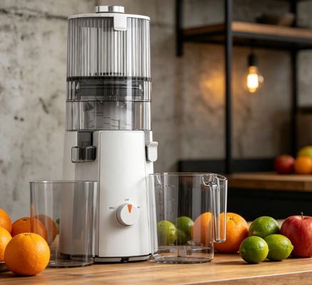 Φρέσκο Smart HJ102A Φυτικός τρόπος ζωής Slow Masticating Juicer 200W Vegan-Friendly Extractor με 135mm Wide Chute, 55 RPM Cold Press Τεχνολογία για καθαρή, φυσική διατροφή ολόκληρου του φυτού